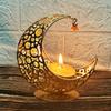 Eid Mubarak Candle Holder Metal Moon Candle Holder Home Islamic Muslim Party Decor Ramadan Candle Stand for Eid Al Adha Gifts