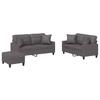 Vidaxl 3-Cz. Set da Salotto con Cuscini, Grigio, Ecopelle