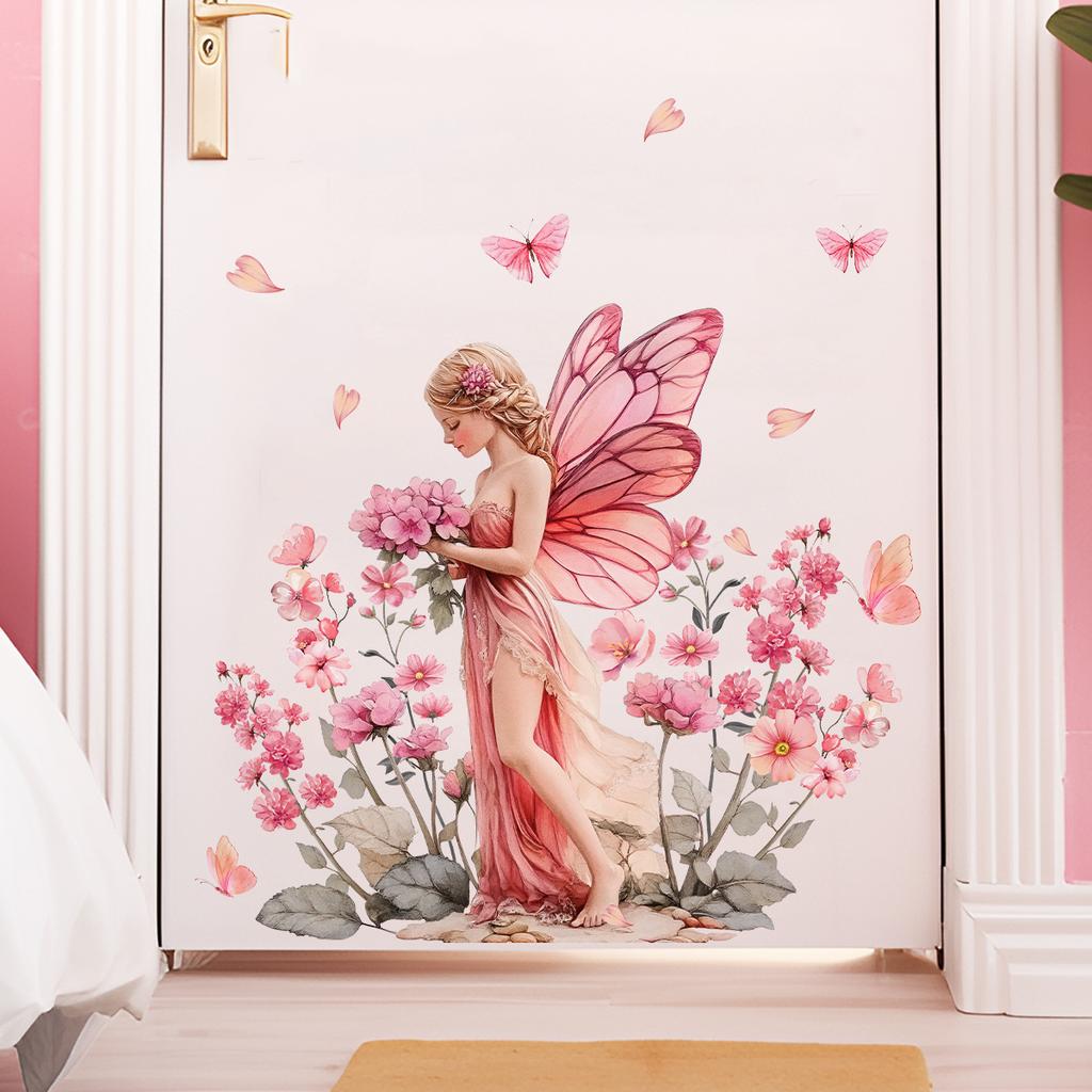 Cartoon Fairy Girl Wall Decal Bedroom Decor Waterproof Home Art Decals