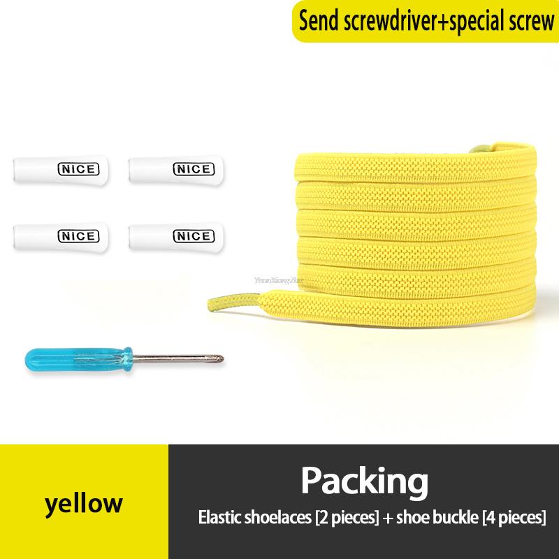 Fashion No Tie Shoe laces Elastic Laces Sneakers Flat Shoelaces without ties Kids Adult Quick Shoe lace Rubber Bands for Shoes