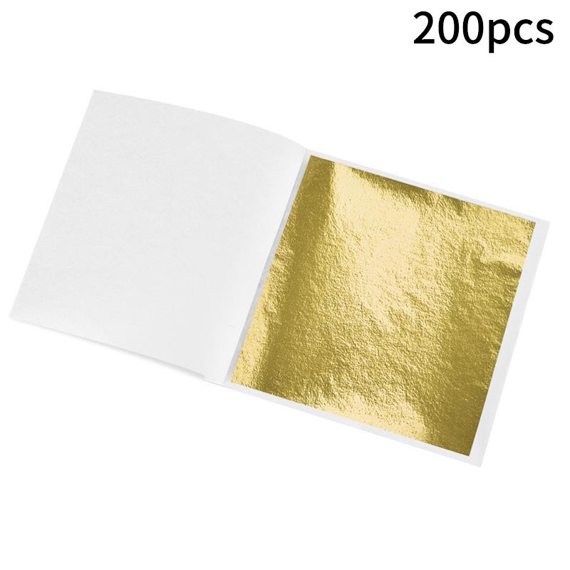 200Pcs High Quality Gold Foil Paper Diy Decoration Craft Gold Foil Nail Art Bridal Makeup Drip Glue Diy Decor Craft Gold Foil