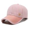 Spring Summer Houndstooth Baseball Cap Women Ponytail Cap Empty Top Hat