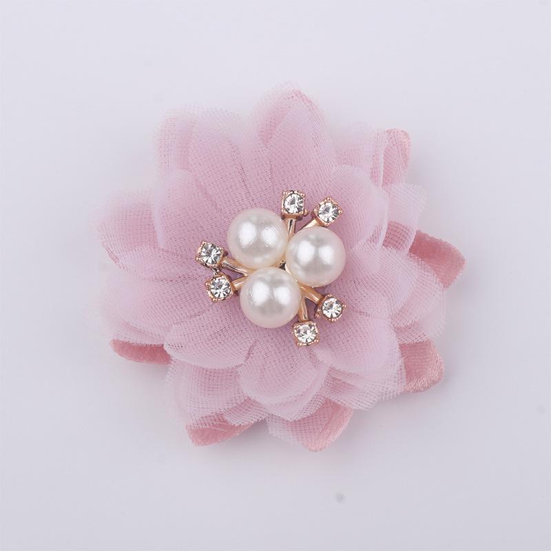 Fresh Handmade Pearl Flower Tulle Fabric Headwear for Kids - Realistic Jewelry Accessories