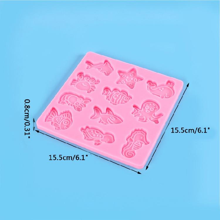 Cheval de Mer Poisson Mer pour Tortue Crabe Forme Bonbons Moules Cuisson Fondant Chocolat M