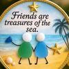 Friendship Sea Glass Christmas Ornament Round/Heart Shaped Friendship Keepsake for Best Friends Handmade Sea Glass Art Hanging Ornament