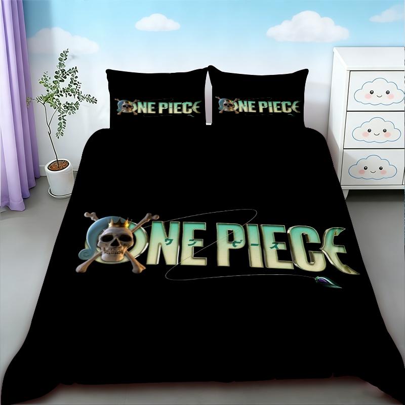 One Piece 3Pcs Duvet Cover Luffy Cartoon Bedding Set Quilt Cover Soft And Comfortable For Bedroom Decor Queen King