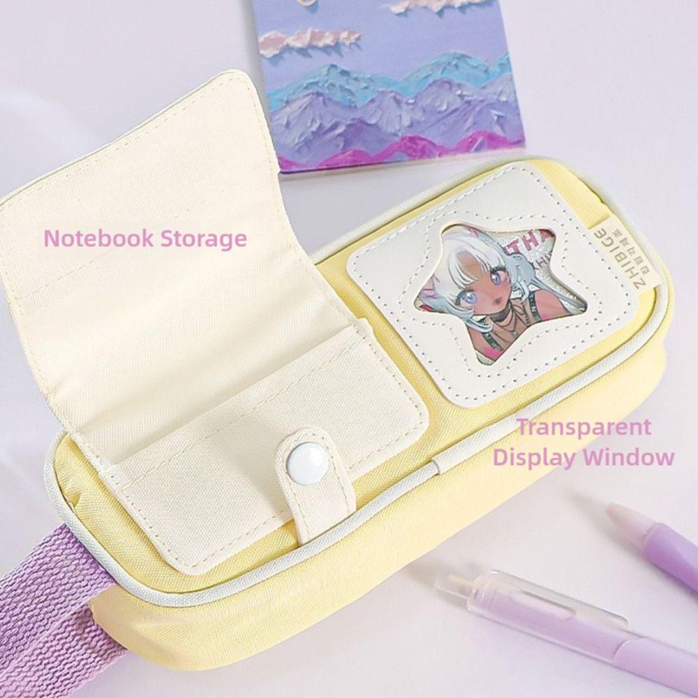 Dopamine Color Pencil Case Handheld Stationery Bag Portable Pen Pouch Students