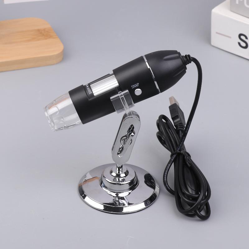 USB Microscope 1600X Magnification 1080P High Definition Soldering Camera with Flexible Stand for Phone PC Lab