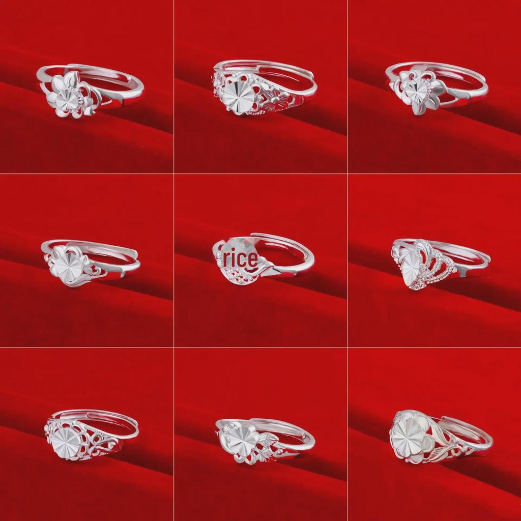 Adjustable Copper-Plated Silver Floral Ring for Women