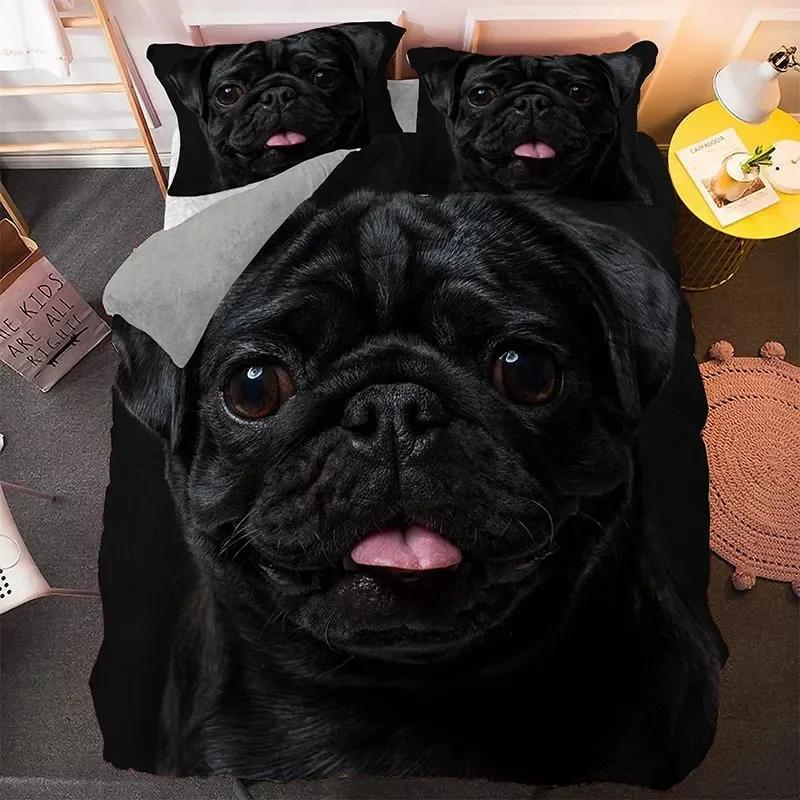 Bulldog Sad and Tired Bulldog Laying Down Pure Breed Comfortable Duvet Quilt Cover Pillowcase Bedding Set Children Home Textile