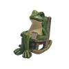 Solar Powered Rocking Chair Frog Resin Statue, Cute Frog Figurine with Solar Light, Patio Yard Garden Decoration