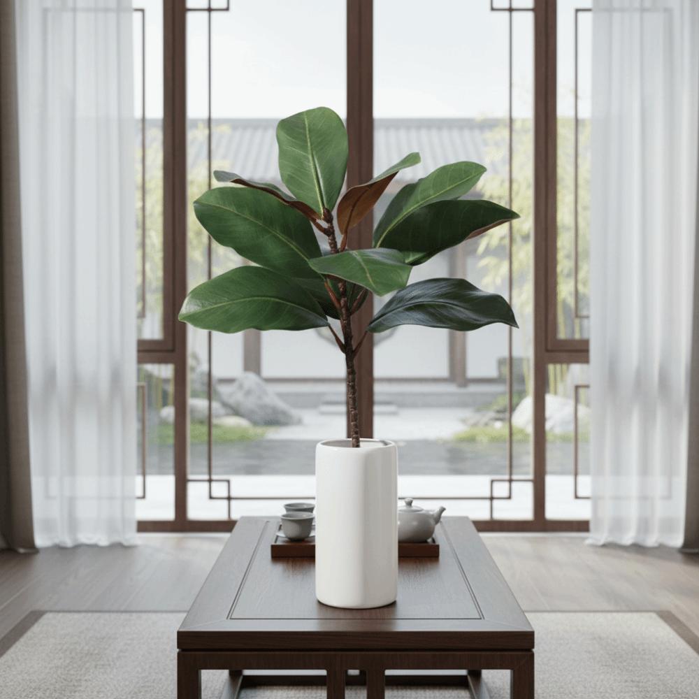 Red Green Artificial Magnolia Leaves Plants Leaves Floral Arrangement Simulated Plant Branch DIY Greenery Plants Office Balcony