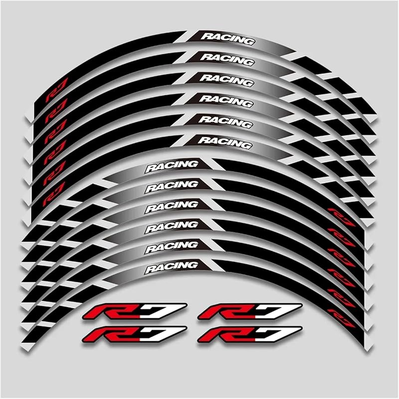 For Y&amaha for YZFR7 YZF R7 2022 2023 Motorcycle Sticker Wheel Reflective Stripe Rim Tire Waterproof Decorative Decals Set Rim Tape Decal(1 Style A