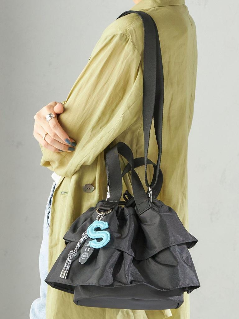 Ships for Women Shoulder Bag, Web Exclusive, Charm Included, Ruffle Drawstring, Women's, 310001280, Black, One Size