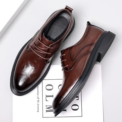 Spring Autumn Male Oxford Shoes Men's Derby Shoes Classic Leather Casual Footwear Lace-up Business Wedding Dress Shoes