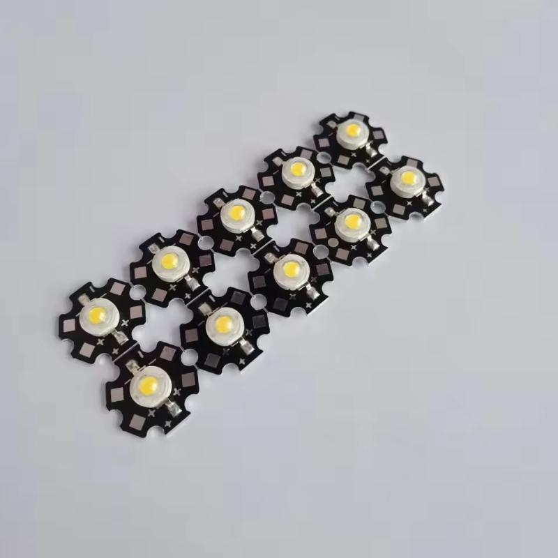 10X 20mm 3V 3W High Power Chip Light Bead White Red Blue Green Led Beads Emitter LED Bulb Diodes Lamp With Star Min Heatsink