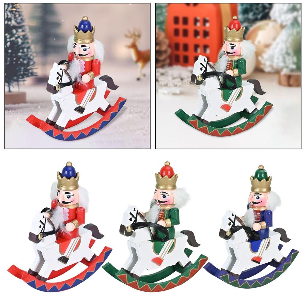 Christmas Nutcracker Decoration Tabletop Ornament Wooden Nutcracker Figurine