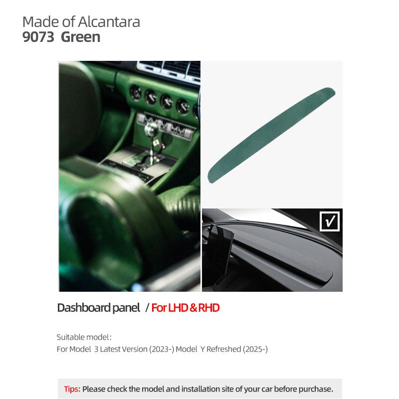 Betterhumz Made of Alcantara for Tesla Model 3 Highland 2024- Car Dashboard Panel Center Console Trim Sticker Cover Accessories