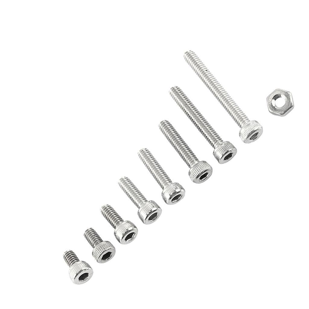 M2.5 A2 Stainless Steel Hex Socket Screws   With Hex Nuts Assortment Fasteners(  Head)