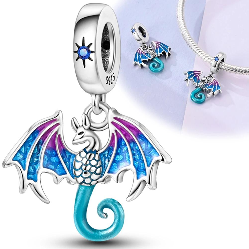 Copper Jurassic T-Rex Flying Dragon Charm Pendant Beads Fit Original Bracelet For Women Jewelry Making