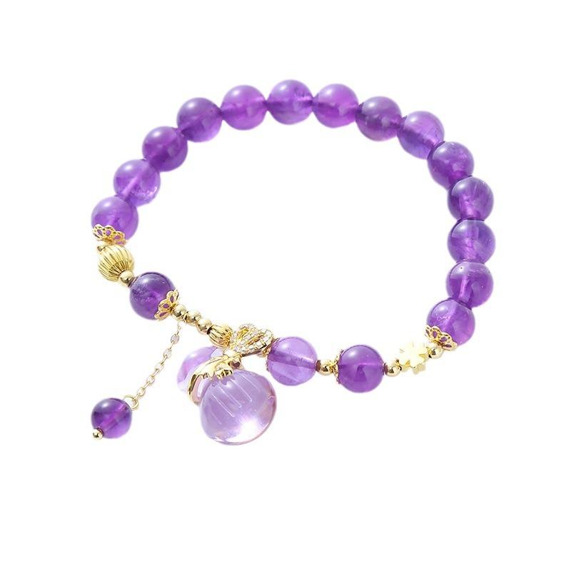 Natural Amethyst Bracelet  Bangles Women Fashion Jewelry Accessories Gift