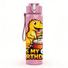 1PC It Is My 6th Birthday Drumming Dino 750ml Color Plastic Water Bottle Leakproof Flip Straw Lid For Sports Office Home Use