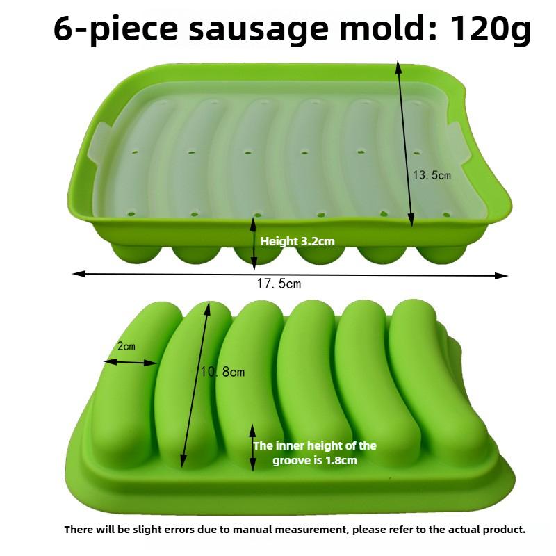 1pc Non-Stick Flexible Hotdog Maker 6-Cavity for Ice Cube Tray Bread Candy Chocolate and Cake DIY Homemade Sausages