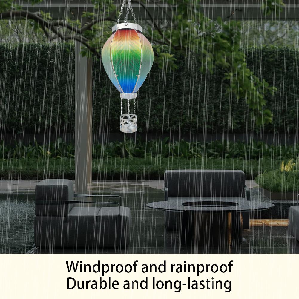 Hot Air Balloon Paper Lantern Solar Lantern IP65 Waterproof Garden Hanging Decor LED Light Birthday Wedding Christmas Decoration