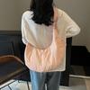 New simple shoulder bag large capacity drawstring pleated dumpling bag Japanese literary and artistic versatile portable messenger bag