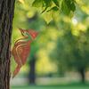 2 Stück Specht Gartenstatue Schmiedeeisen Silhouette Kunst für Außendekor Einfache Installation Baumschmuck für Garten Balkon Hof