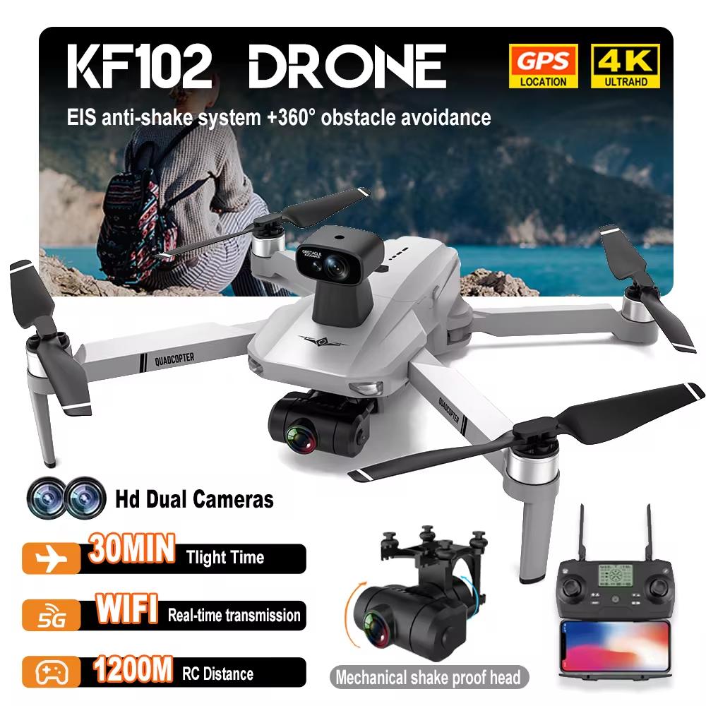 2024 New KF102MAX GPS Drone 4K Professional HD Camera 2-Axis Gimbal Anti-Shake 5G WiFi FPV Brushless Foldable RC Quadcopter Toy Gift 1200m