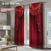 Red Curtains Privacy Perfect Bedroom Living Room Decor Fashion Decorative Curtain Light Blocking Set Of 2 Made Polyester Machine Washable Great
