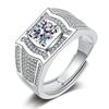 2026 Men's Ring Full Diamond Fashion Light Luxury Men's Open Ring Accessories