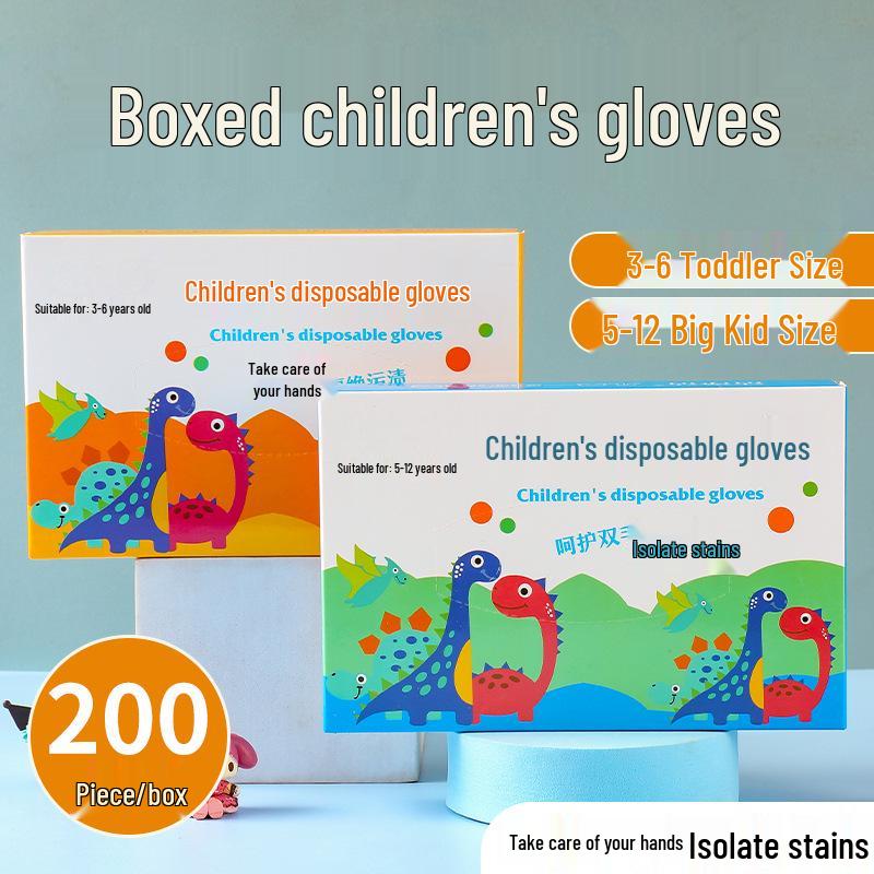 

Детские утолщенные одноразовые полиэтиленовые перчатки пищевого класса - водонепроницаемые и защитные для детей и младенцев Ages 5-12: 1 Box, 200 Gloves