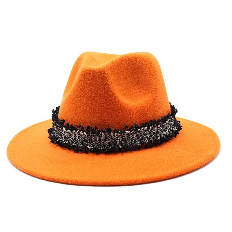 2021 Autumn Men'S And Women'S Woolen Hats, Solid Color Jazz Top Hats, Crystal Diamond Gift Hats