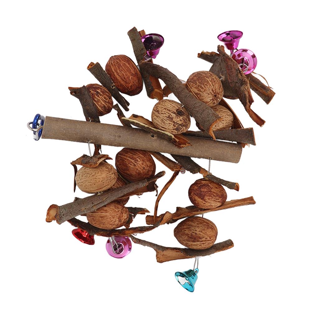 Parrot Chewing String Safe Healthy Hanging Bird Bite Toy with Bell and Hook for Birds Parrots