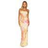 Women's Strapless Floral Print Long Dress - Spring/Summer Fashion, Resort Casual Style