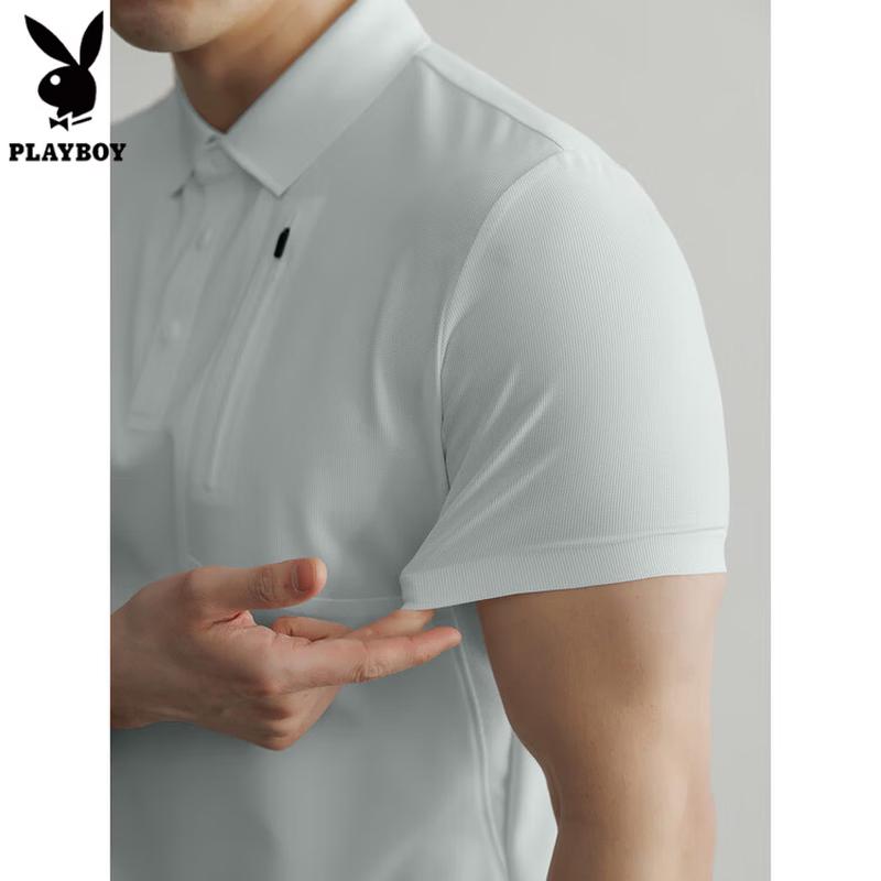Playboy Men s Quick-Dry Half-Zip Polo Shirt XL