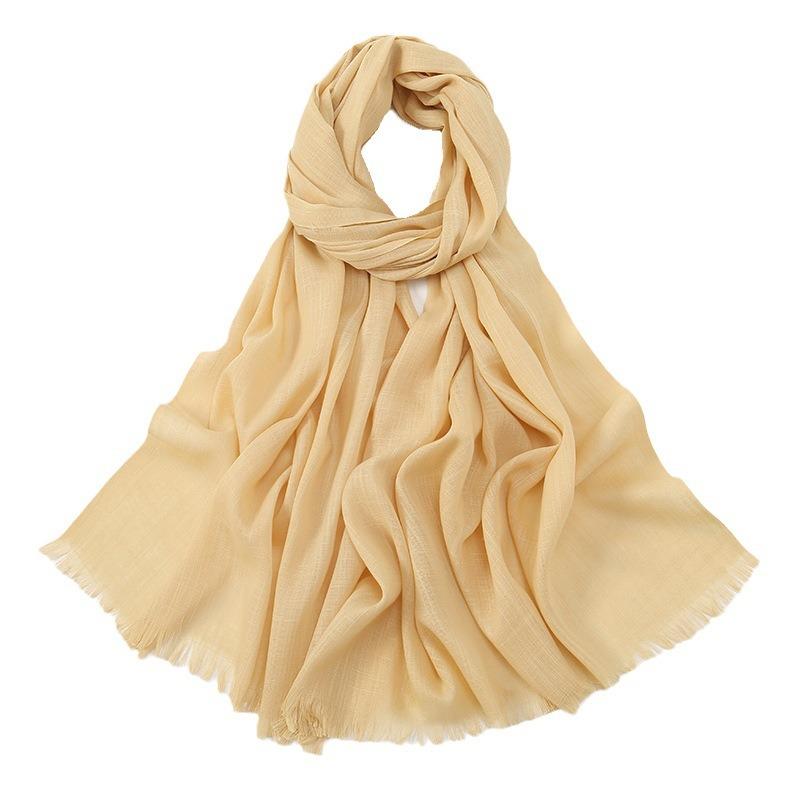 New Hot-selling Bamboo Cotton Solid Color Long Towel, Boutique Breathable Women's Versatile Bag Head Soft Scarf