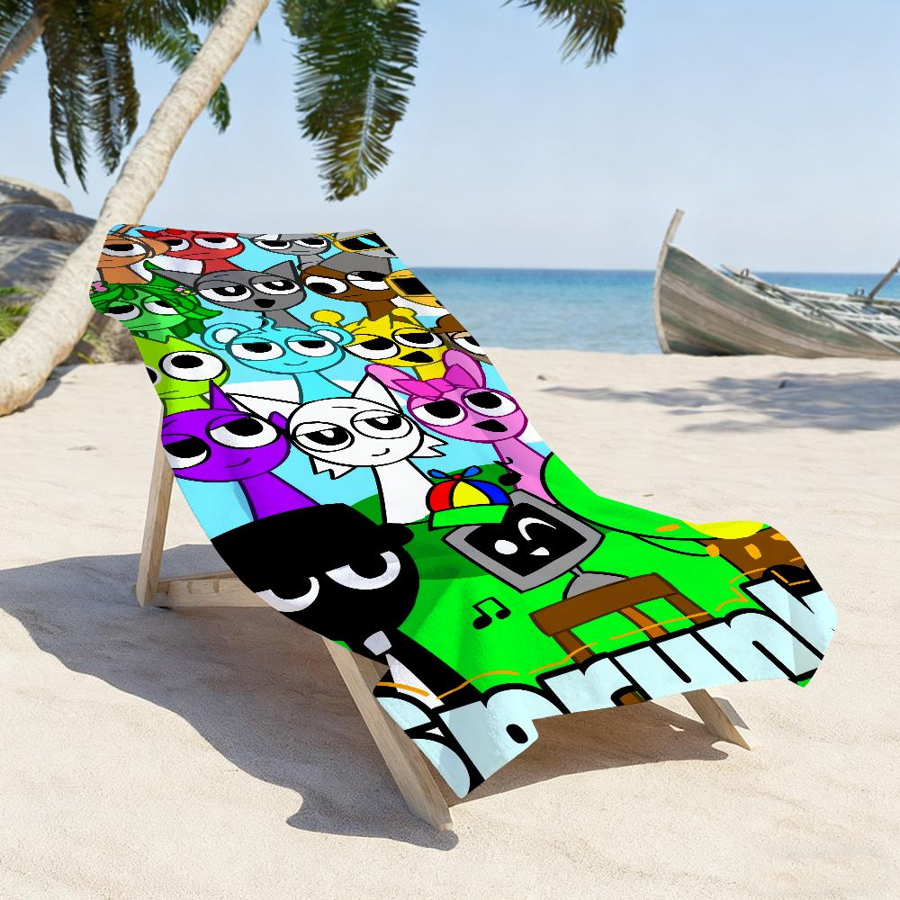 Spiel S-Sprunki Oren Cartoon Handtuch Weich Pool Geschenk für Reise Fitnessstudio Dusche Camping Schnelltrocknend Sport Große Strandtücher