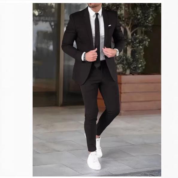 2026 Men's European & American Business Casual Slim Fit Wedding Suit Set