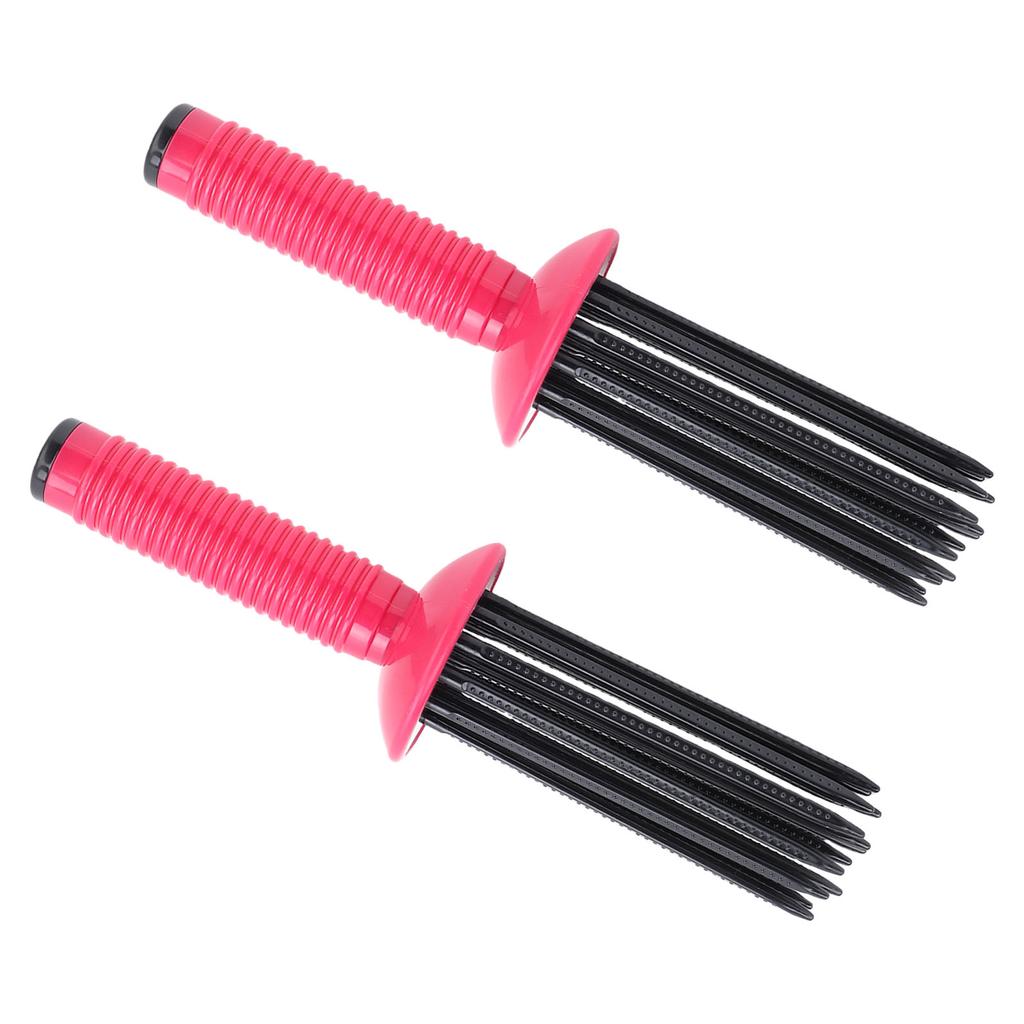 2 Pcs Curling Roll Comb Non Slip Curly Hair Tool Volumizing Styler with 17 Rounded Teeth