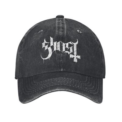 Modische Baseballkappe mit Ghost Band-Logo für Damen und Herren, Used-Look, Snapback-Verschluss, verstellbare Passform, ideal für Outdoor-Aktivitäten und Sport.