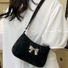 Sweet And Fresh Bowknot Handbag For Women  Style Trendy Underarm Messenger Bag Chain Shoulder Bag