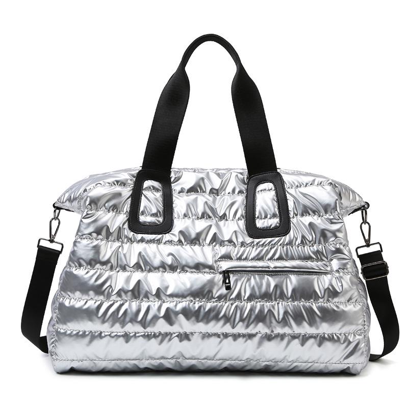 Waterproof High-Capacity Travel and Sports Bag - Unisex Shiny Design for Gym and Swimming