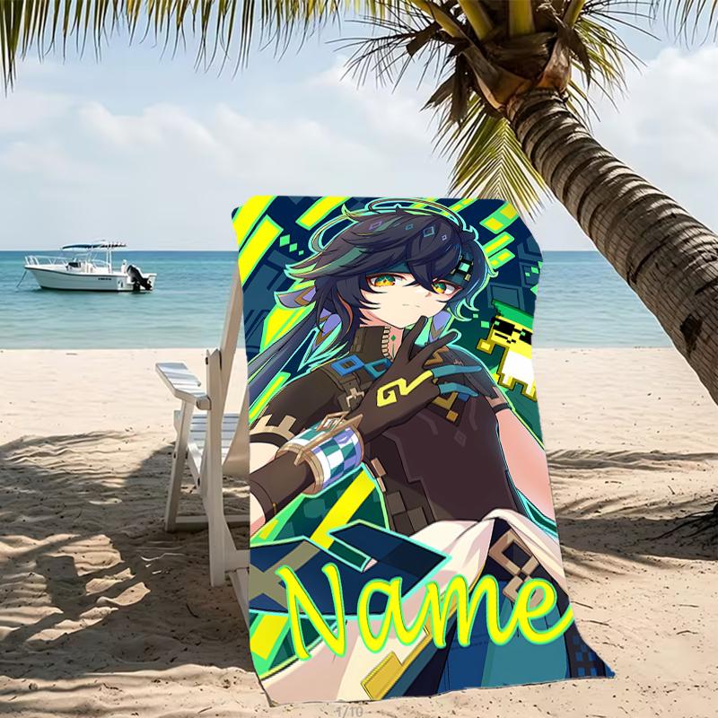 Customizable Personalized Beach Towels Genshin Impact Characters Themed designs.Suitable for the Beach, Yoga, Sports;ideal As Beach Accessories