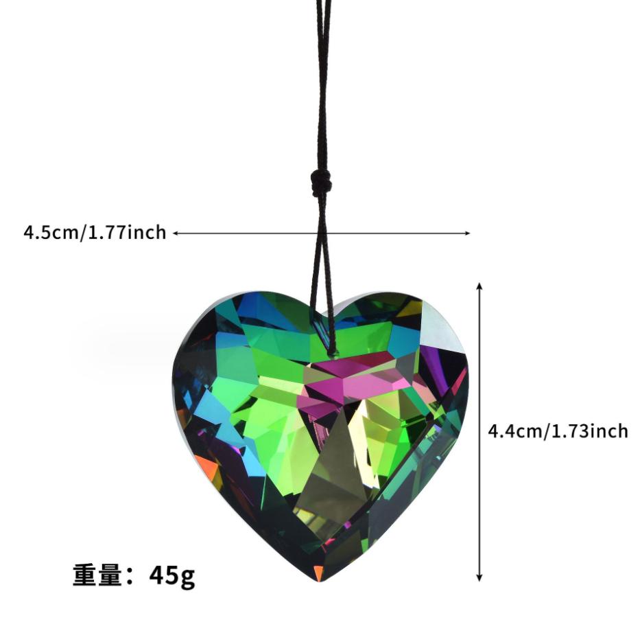 Crystal Windchime Love Heart Pendant Hanging Wind Chimes Sun Catchers Window Rainbow Chaser Outdoor Garden Home Decor Gifts