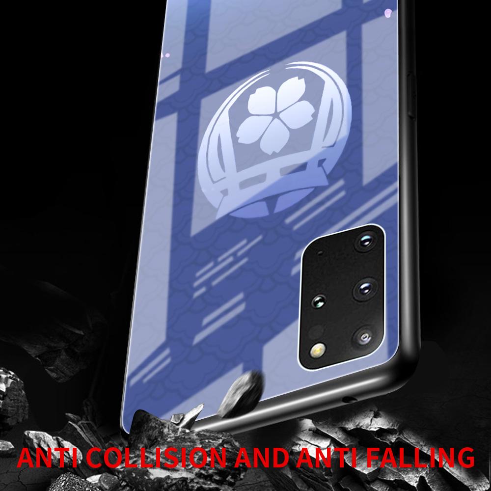 Modische Glashülle für Samsung S20 FE S21 S10 S9 S8 Plus Handyhülle für Galaxy Note 20 Ultra 10 Lite 9 Game Genshin Impact
