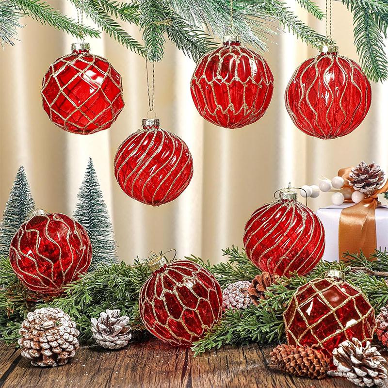 6CM Weihnachtsdekoration Bruchsichere Weihnachtskugeln Weihnachtsbaum Hängeanhänger für Heimpartydekor Neujahrsgeschenk Navidad