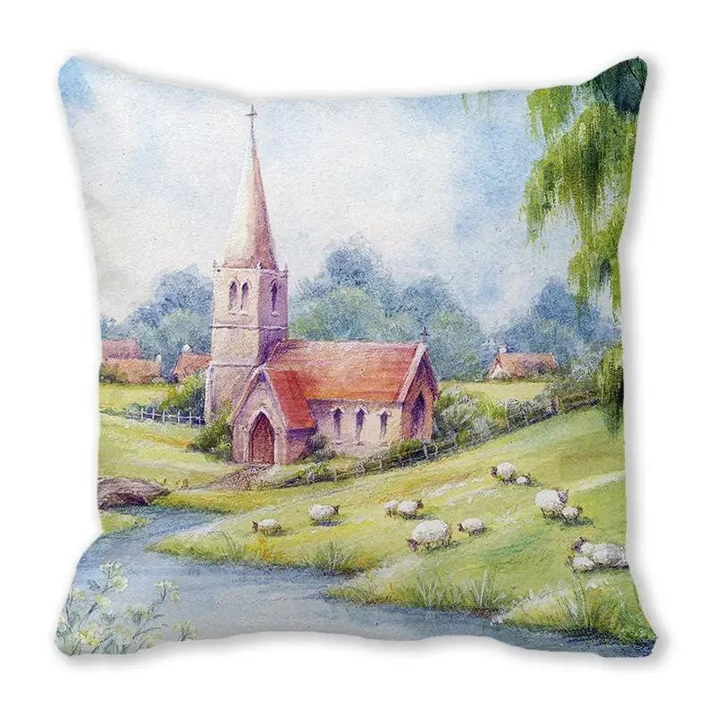 Home Decor Spring/Summer Pillowcase Animal Cat Dog Duck Sheep Print Cushion Cover Sofa Polyester  Funda De Almohada